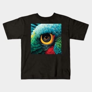 Parrot Eye in Brightly Coloured Plumage Kids T-Shirt